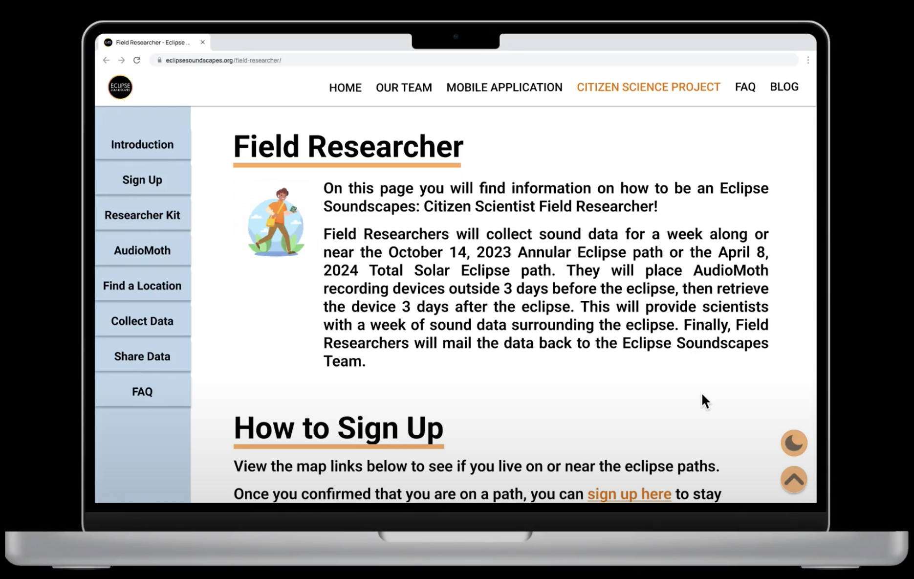 Field research training page light mode redesign image