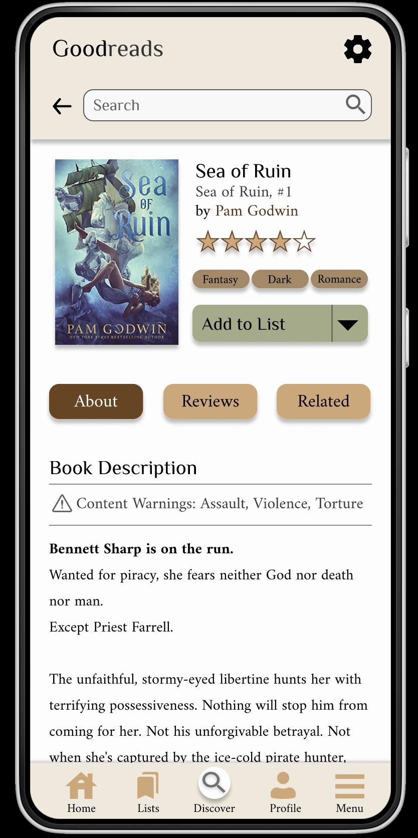 Goodreads book description redesign image