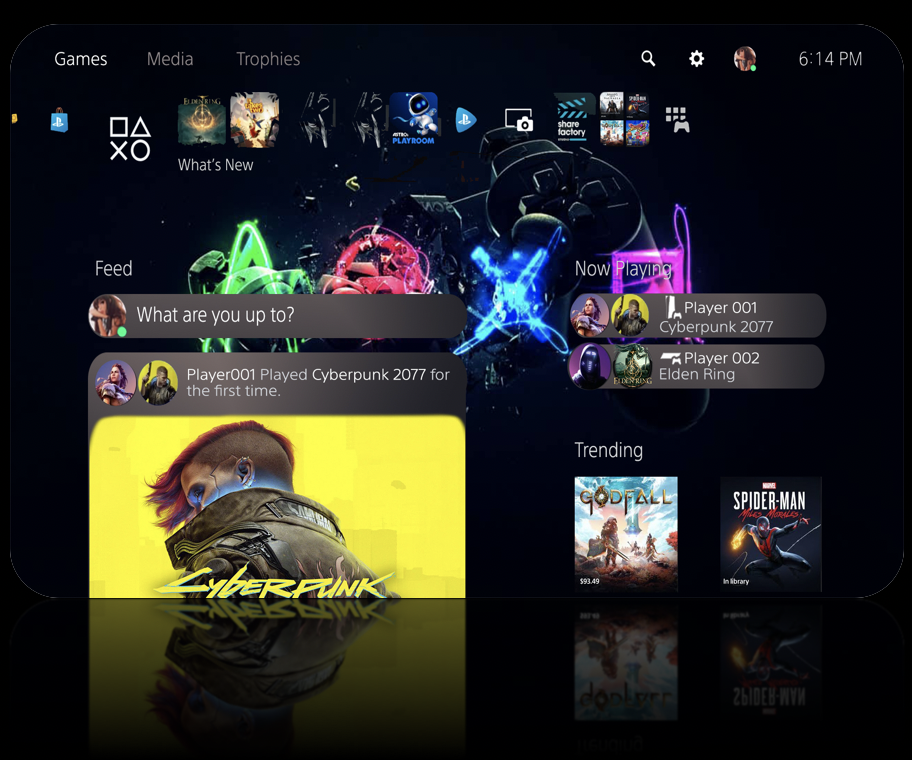 Playstation 5 homescreen redesign image